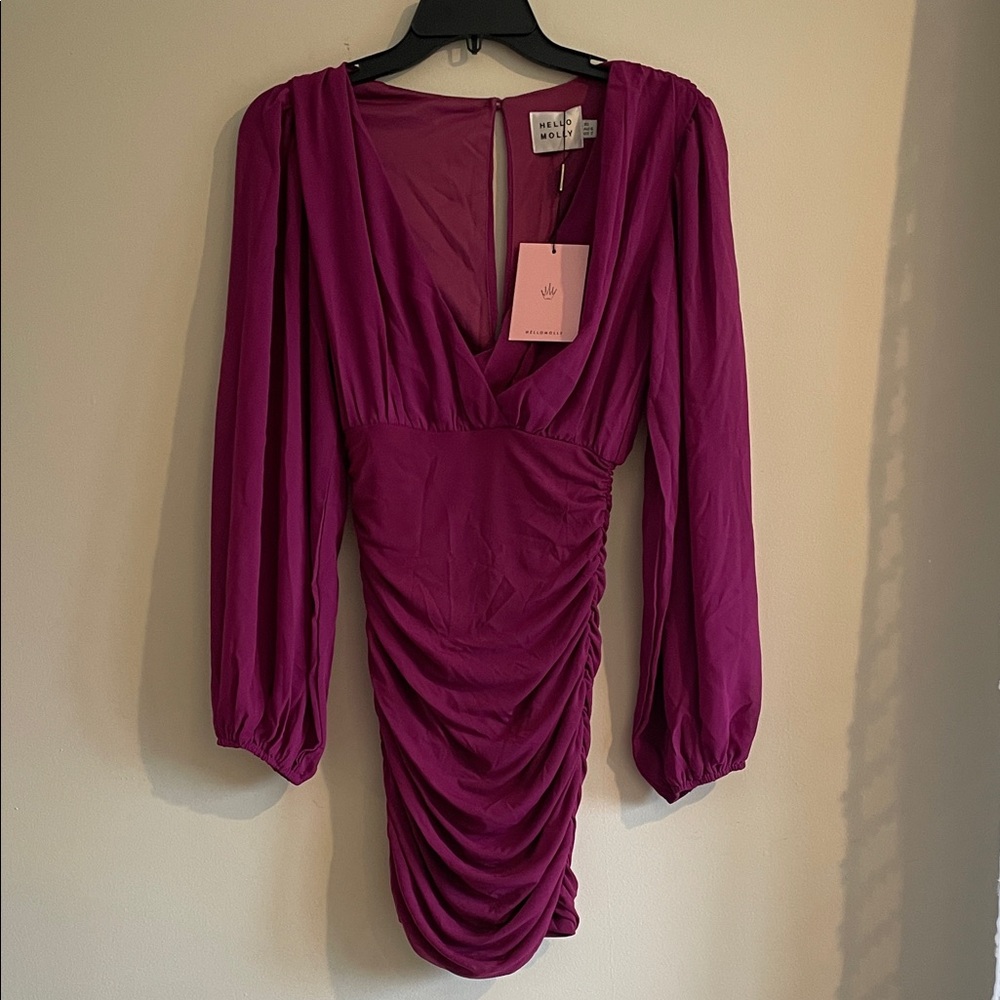 Zara Magenta Long Sleeve Dress